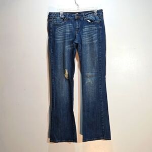 Flare Jeans 2.1 Denim Midrise Distressed Stretch 30W